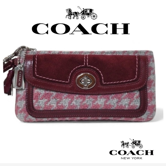 Coach Handbags - Coach skinny minis 2006 collection Hamptons houndstooth woven tweed vintage